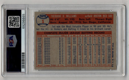 Ted Williams 1957 Topps #1 PSA 4 baseball card in protective holder with QR code