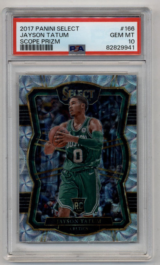 PSA-graded 2017 Panini Select Scope Prizm Jayson Tatum Gem Mint basketball card