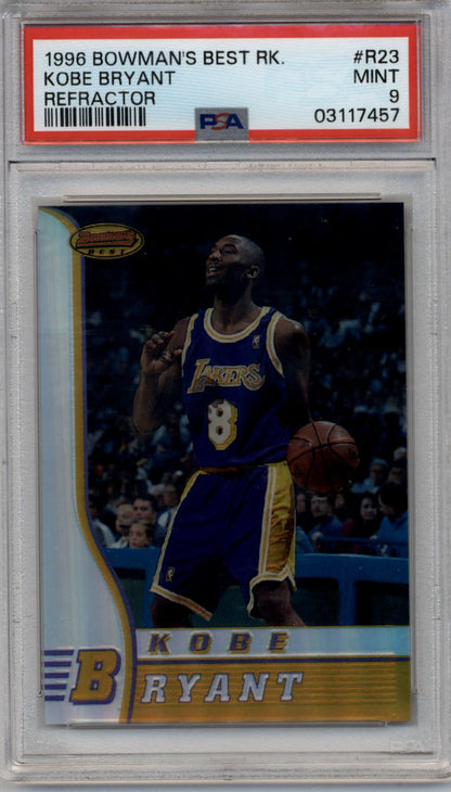 Kobe Bryant 1996-97 Bowman’s Best Rookie R23 Refractor PSA 9 Mint in protective case