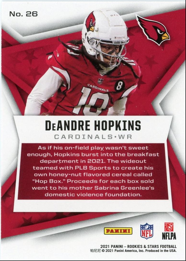 2021 Panini Rookies & Stars DeAndre Hopkins Arizona Cardinals #26