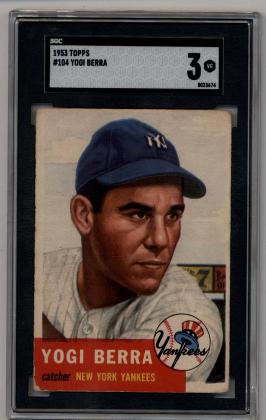 Yogi Berra 1953 Topps #104 SGC 3 Very Good