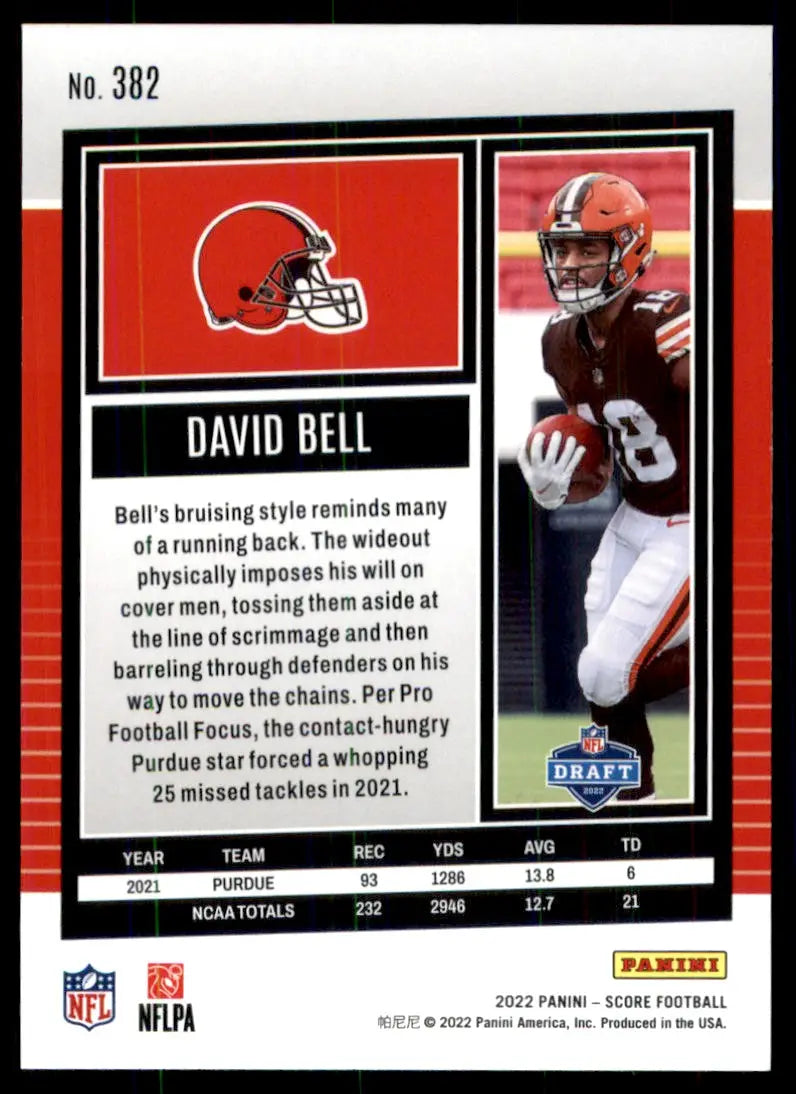 2022 Score David Bell Rookie Gold Cleveland Browns #382