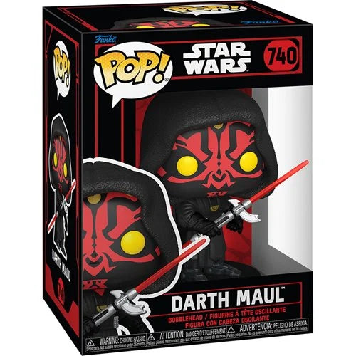 Funko Pop! Darth Maul from Star Wars Dark holding double-bladed lightsaber figure