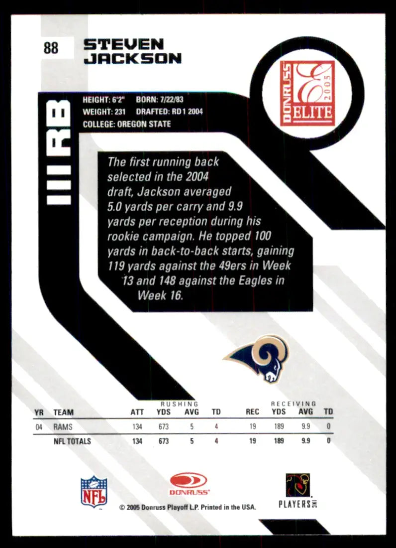 2005 Donruss Elite Steven Jackson St. Louis Rams #88