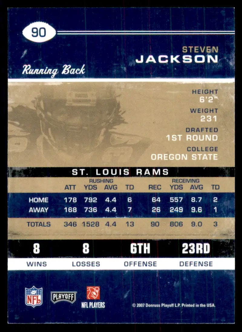 2007 Playoff Contenders Steven Jackson St. Louis Rams #90