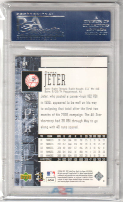 DEREK JETER 2006 Upper Deck SPX #61 PSA 10 GEM MINT - YANKEES