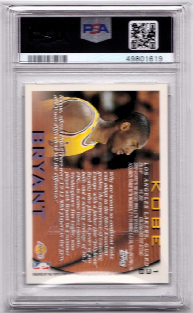 1996-97 Topps #138 KOBE BRYANT Rookie RC PSA 8 NEAR MINT - LAKERS ???