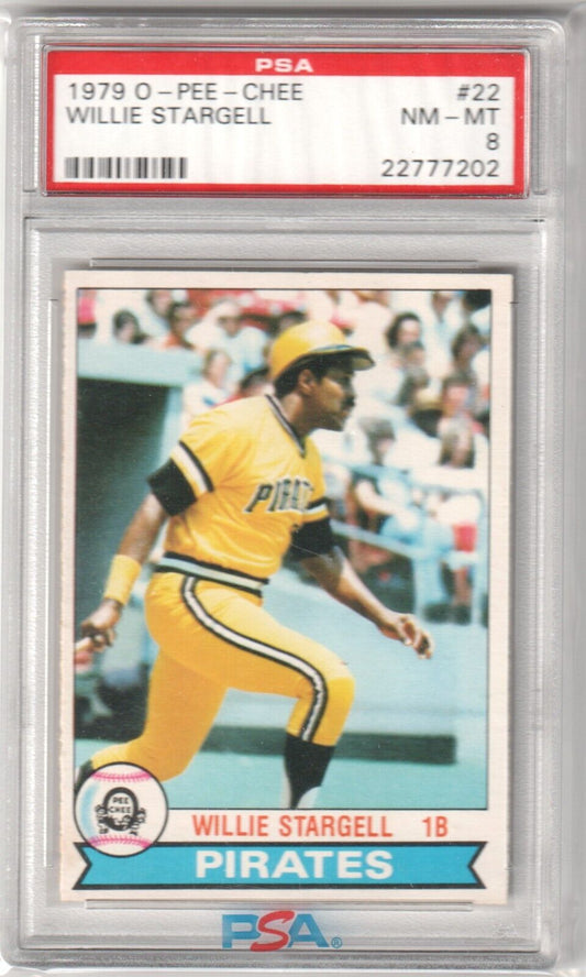 PSA-graded 1979 O-Pee-Chee Willie Stargell Pittsburgh Pirates single card from Columbia Hobby