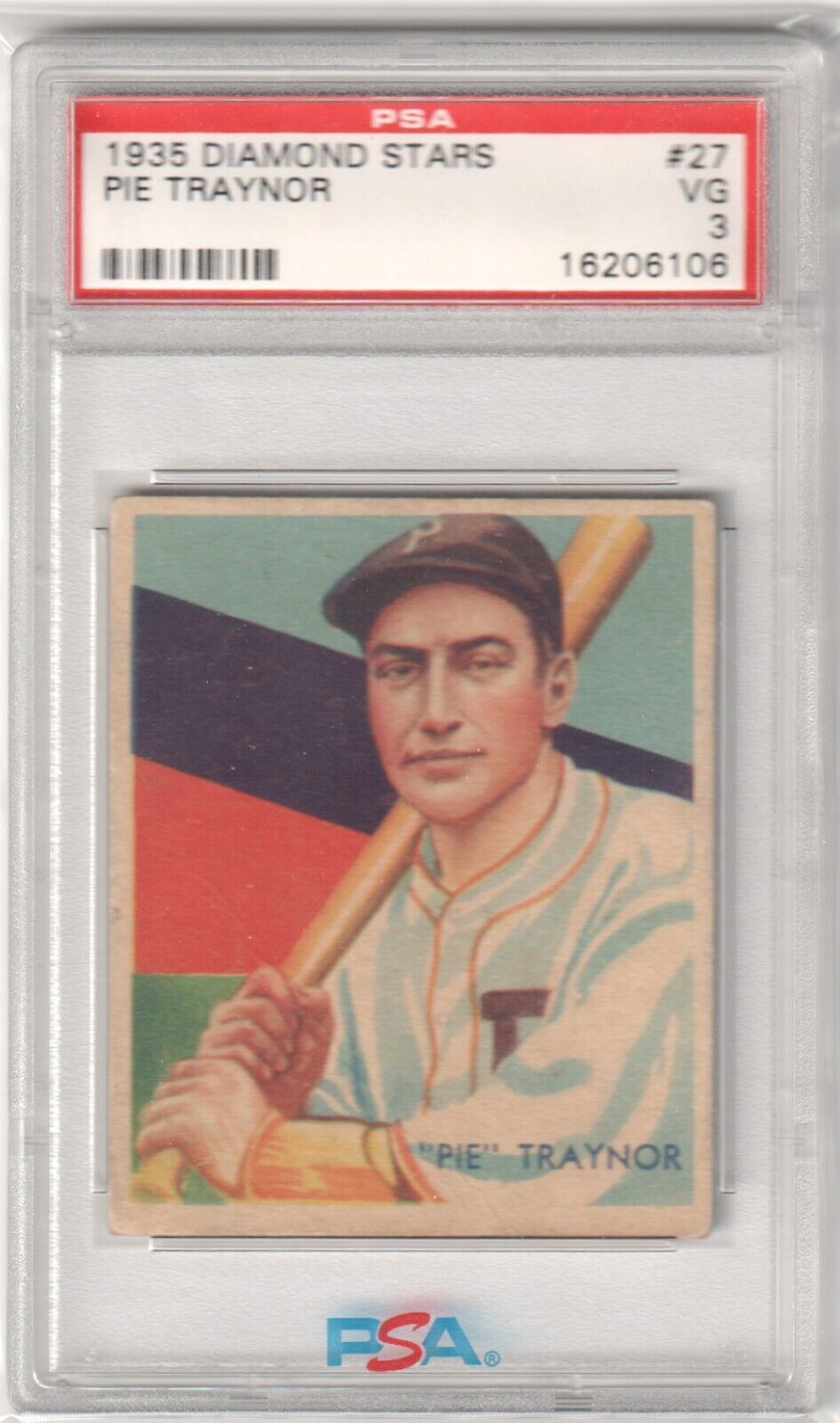 PSA-graded 1935 Diamond Stars Pie Traynor baseball card for single cards at Columbia Hobby