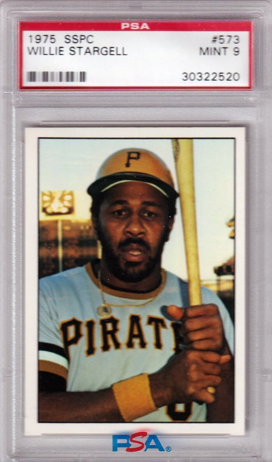 PSA-graded 1975 SSPC Pittsburgh Pirates card in case, single cards from Columbia Hobby