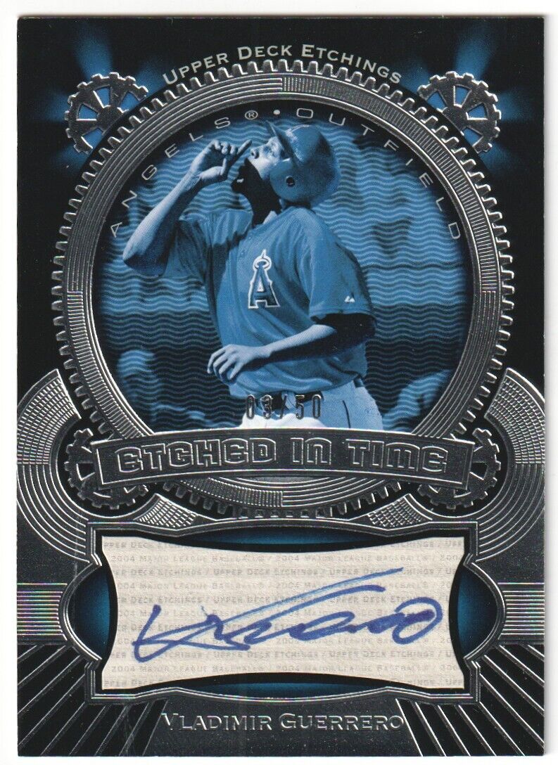 VLADIMIR GUERRERO 2004 Upper Deck Etchings Autograph Auto #/50 - ANGELS