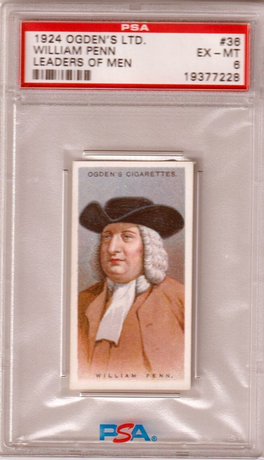 1924 Ogden's LTD William Penn Leaders of Men #36 Graded PSA 6 EX-MT