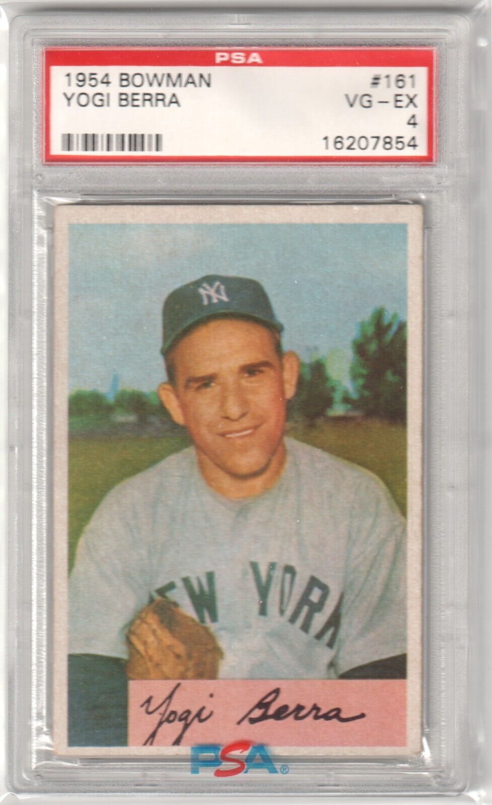 PSA-graded 1954 Bowman Yogi Berra baseball card for sale at Columbia Hobby with free shipping