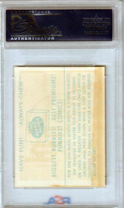 PSA-graded Los Angeles Angels 1961 Fleer Team Logo Decals card in protective case