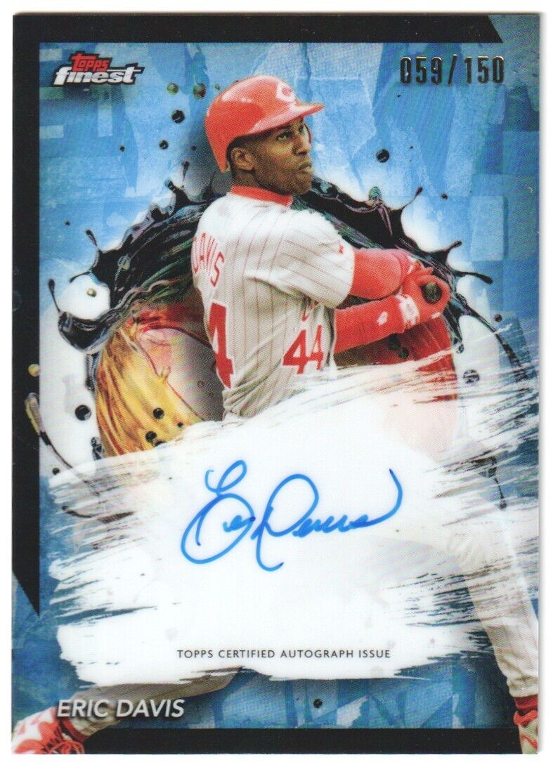 ERIC DAVIS 2024 Topps Finest Sky Blue Refractor Autograph Auto #/150 - Reds