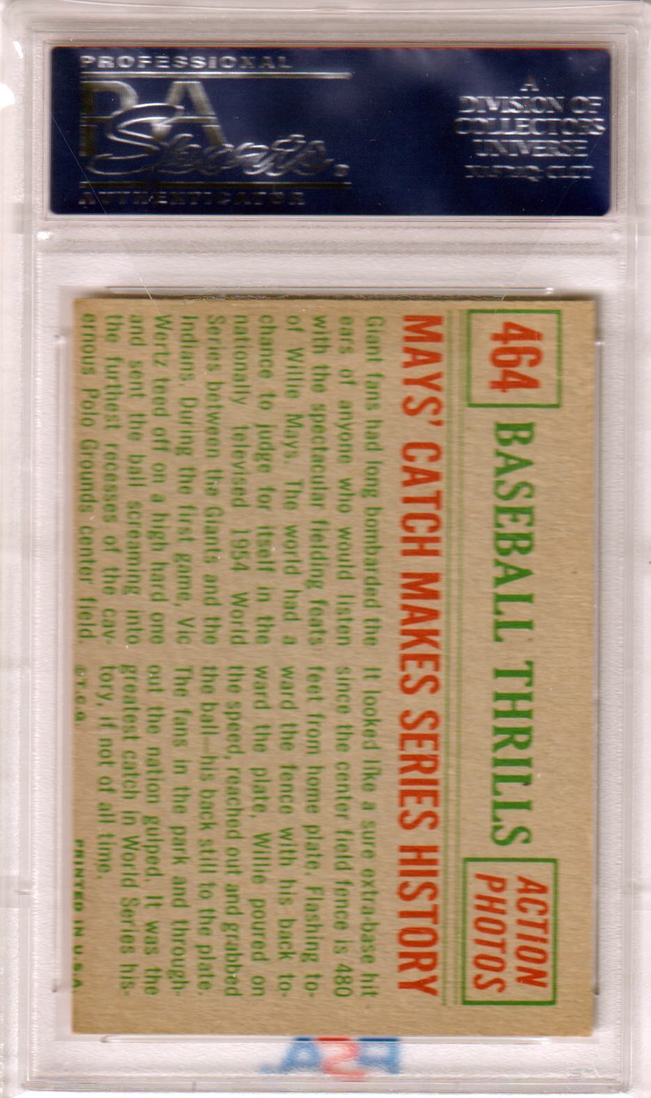 Vintage Willie Mays baseball card in protective case from Columbia Hobby