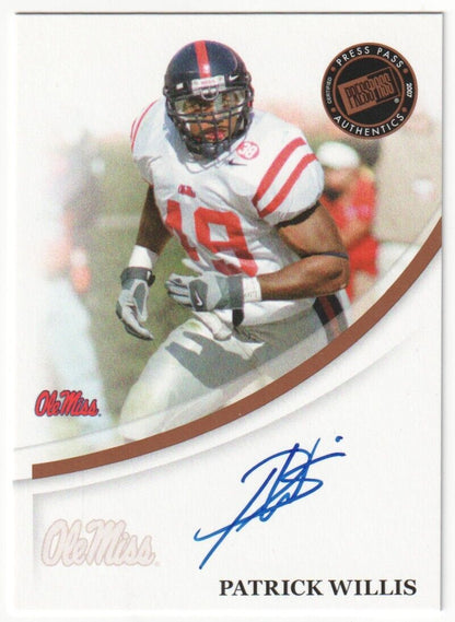 PATRICK WILLIS 2007 Press Pass Autograph Auto RC Rookie - 49ERS