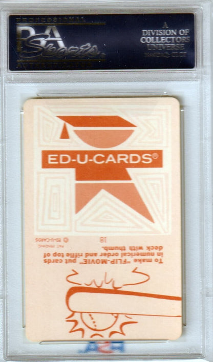 Vintage Ed-U-Cards logo card in protective case from 1957 Ed-U-Cards Ball Baseball Game