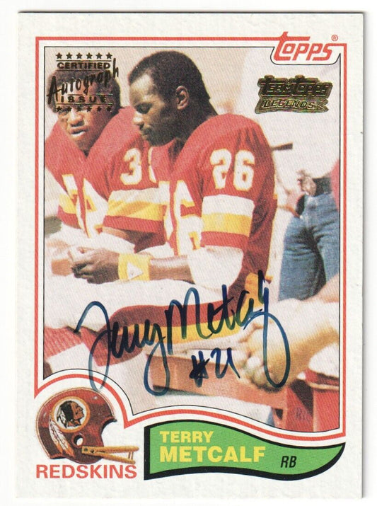 TERRY METCALF 2001 Topps Team Legends Autograph Auto - REDSKINS