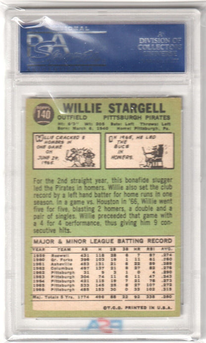 Vintage Willie Stargell 1967 Topps #140 PSA 8 NM-MT single card in protective case