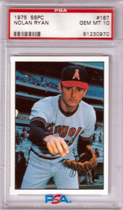 PSA-graded 1975 SSPC baseball card of Angels player Nolan Ryan - single cards from Columbia Hobby