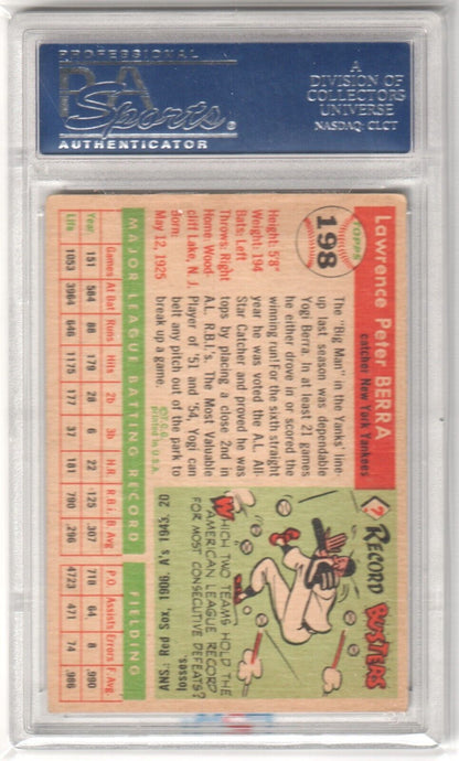 Yogi Berra 1955 Topps #198 PSA 4.5 VG-EX+ single card in protective holder, Columbia Hobby