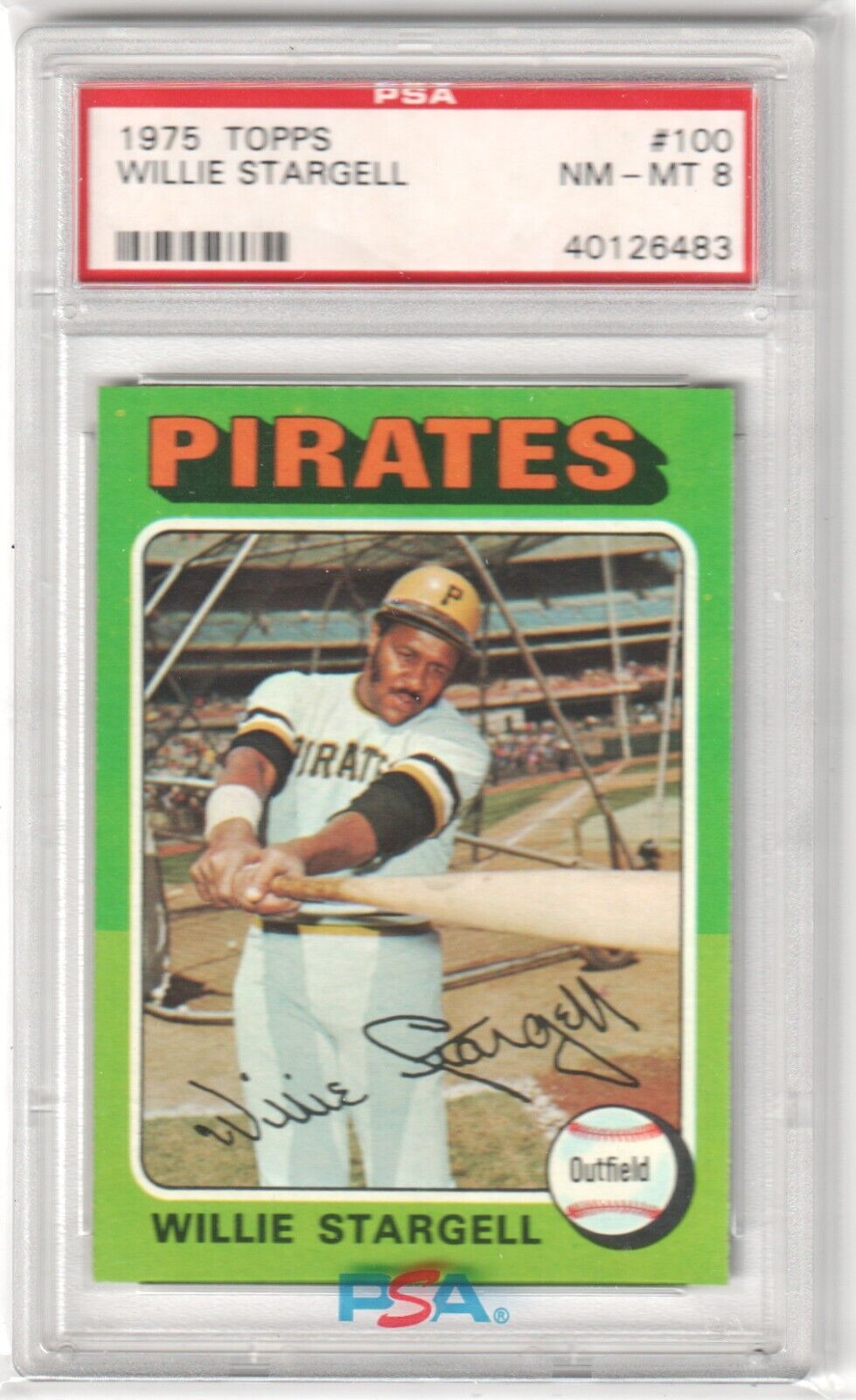 1975 Topps Willie Stargell PSA 8 NM-MT Baseball Card for sale at Columbia Hobby with free shipping