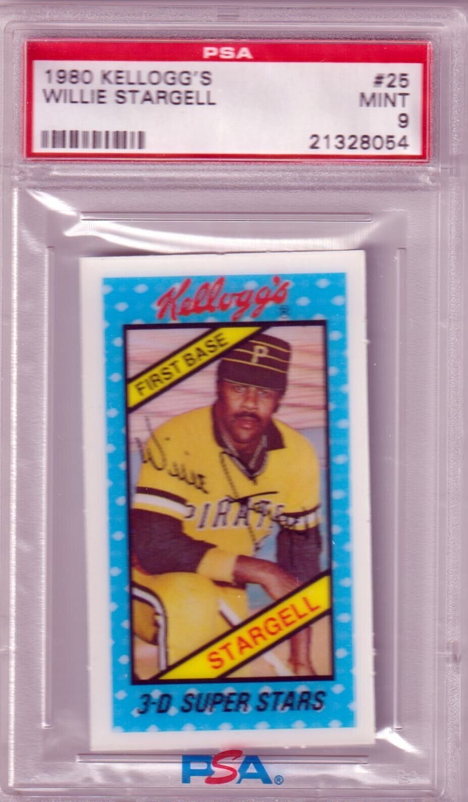 PSA-graded Willie Stargell 1980 Kellogg’s baseball card in Pirates colors for sale