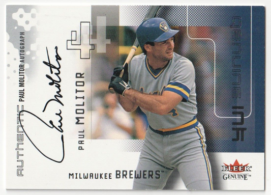 PAUL MOLITOR 2002 Fleer Genuine Autograph Auto SP #/365 - BREWERS