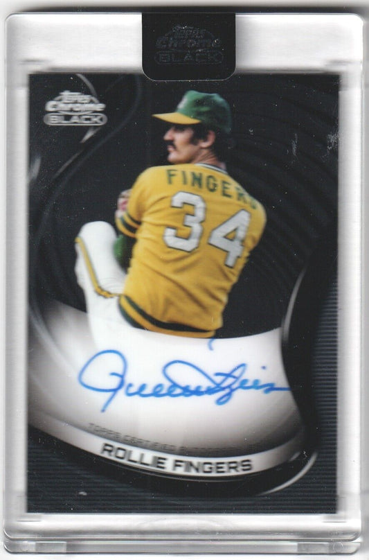 ROLLIE FINGERS 2022 Topps Chrome Black Autograph Auto Encased #CBA-RF ATHLETICS