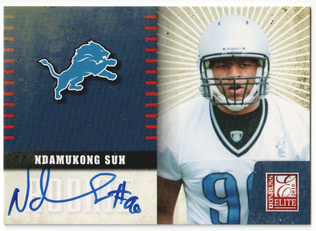 NDAMUKONG SUH 2010 Donruss Elite RC Rookie Autograph Auto - LIONS