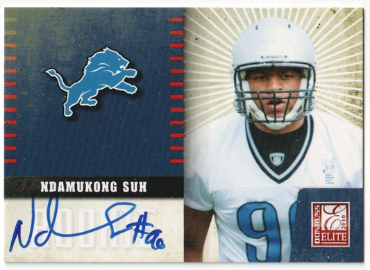 NDAMUKONG SUH 2010 Donruss Elite RC Rookie Autograph Auto - LIONS