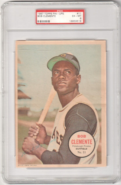 PSA-graded 1967 Roberto Clemente baseball card, perfect for single cards collectors at Columbia Hobby