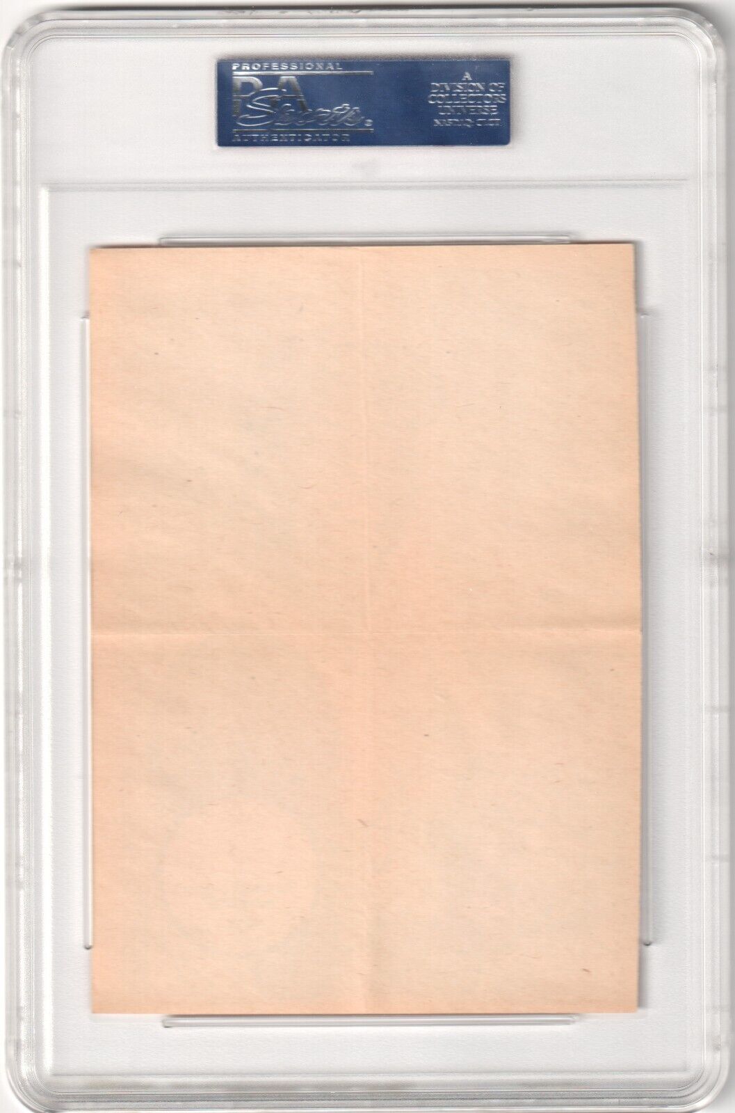 Clear plastic card holder with blank peach card for ROBERTO BOB CLEMENTE single cards