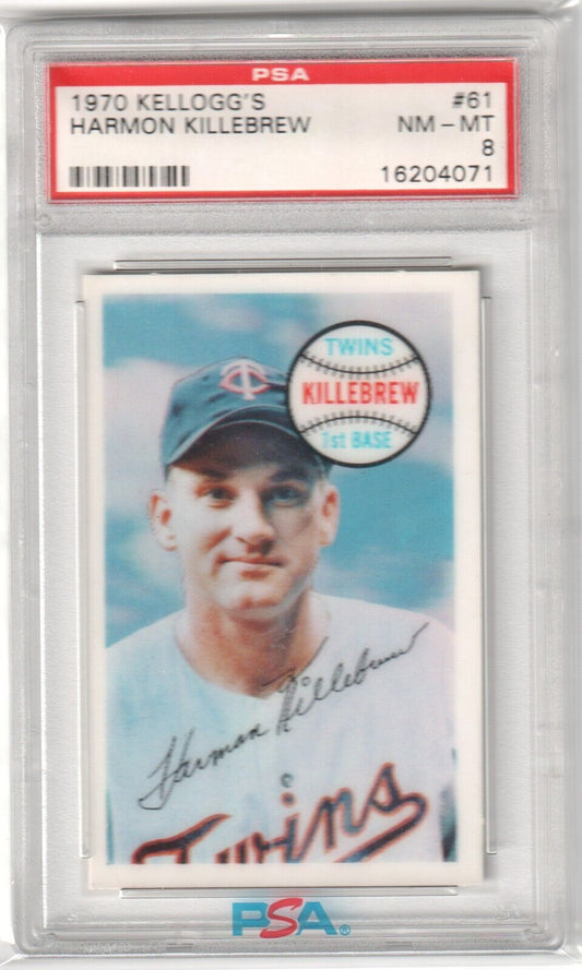 PSA-graded 1970 Kellogg’s Baseball Card of Harmon Killebrew, Minnesota Twins, Columbia Hobby