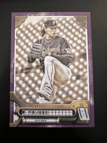 Baseball card of Pittsburgh Pirates pitcher Miguel Yajure in Topps Gypsy Queen black uniform