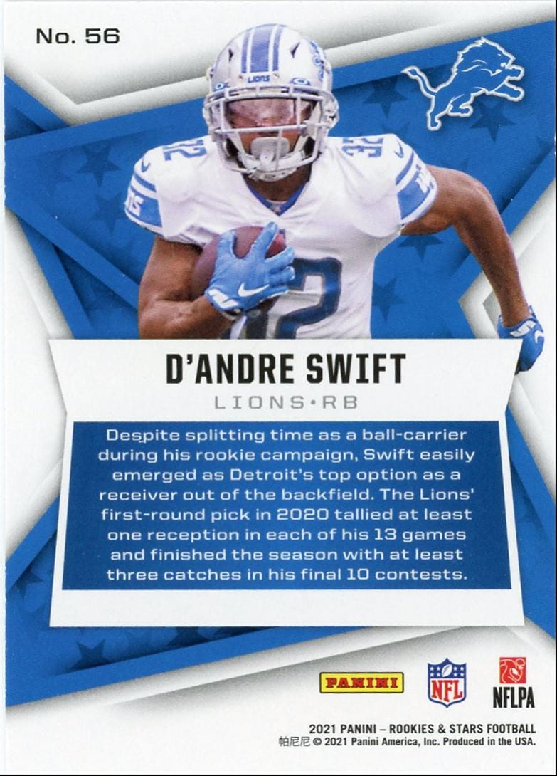 2021 Panini Rookies & Stars D’Andre Swift Detroit Lions #56