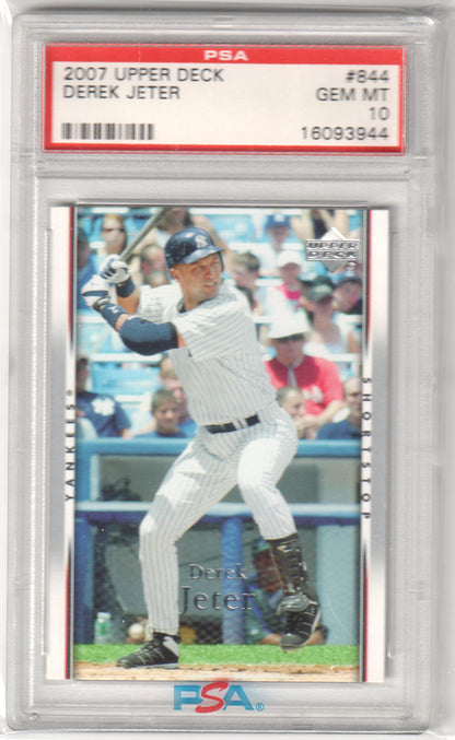 DEREK JETER 2007 Upper Deck #844 PSA 10 GEM MINT - YANKEES