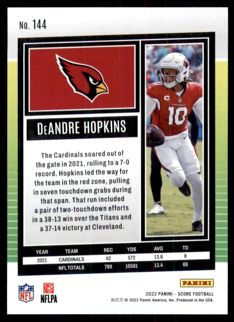 2022 Score DeAndre Hopkins Arizona Cardinals #144