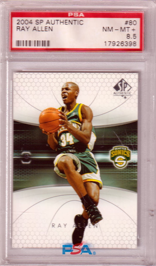 PSA-graded 2004 Upper Deck SP Authentic Ray Allen basketball card for Columbia Hobby