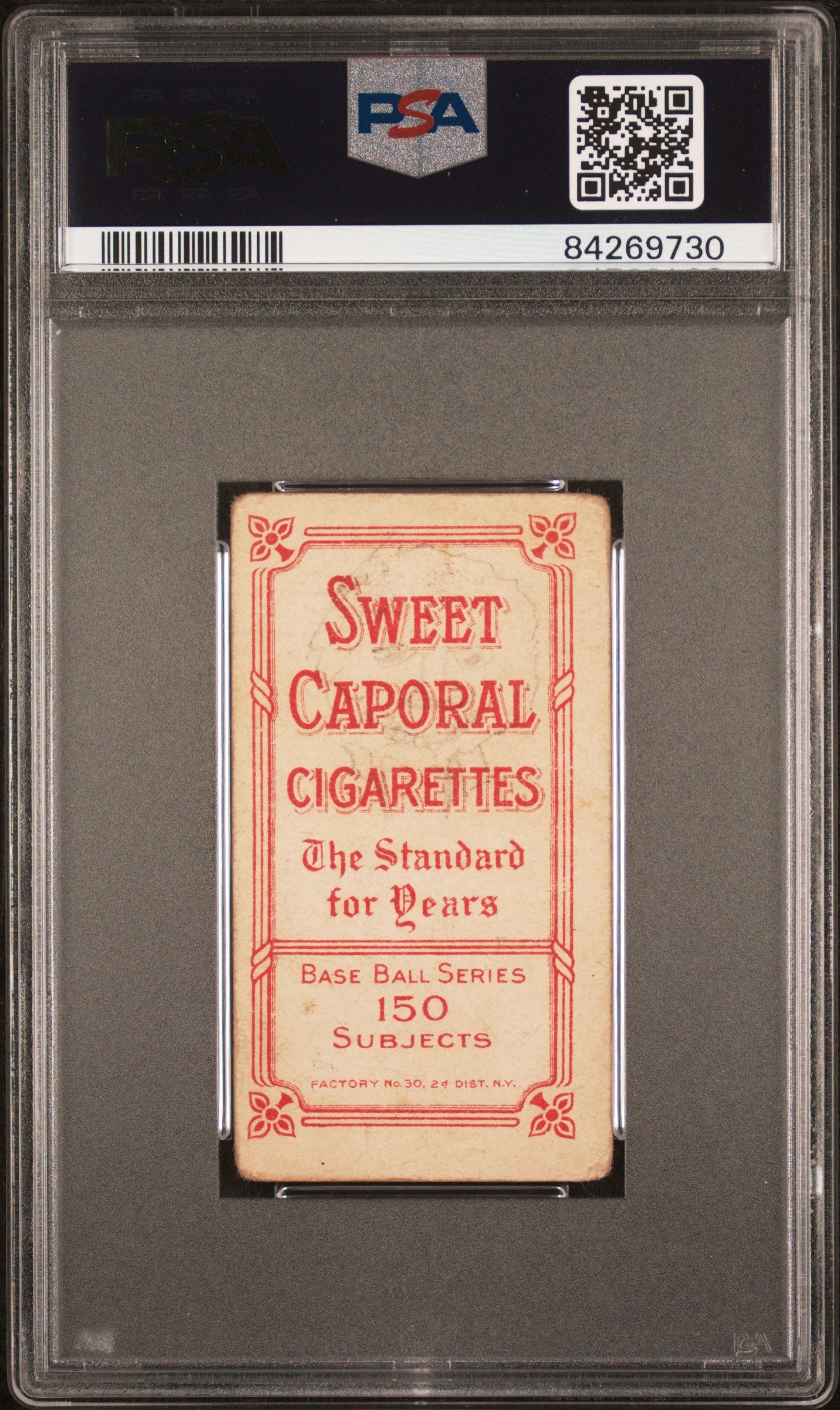 Vintage Willie Keeler T206 Sweet Caporal trading card in PSA graded case