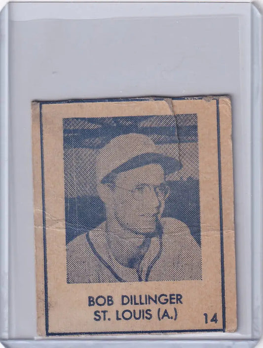 Vintage 1948 R346 Blue Tint #14 Bob Dillinger St Louis Browns baseball card