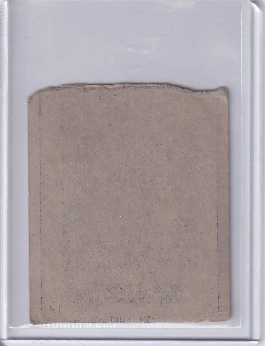 Worn beige cardboard with faded markings from 1948 R346 Blue Tint Bob Dillinger card