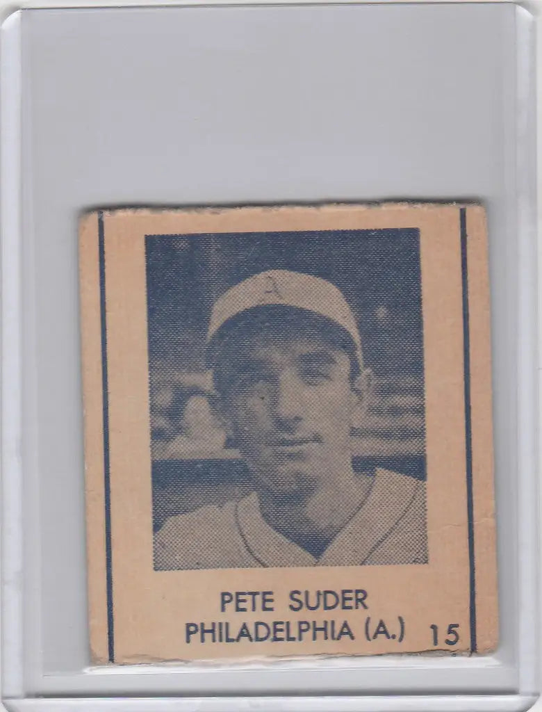 Vintage 1948 R346 Blue Tint card of Pete Suder from the Philadelphia Athletics