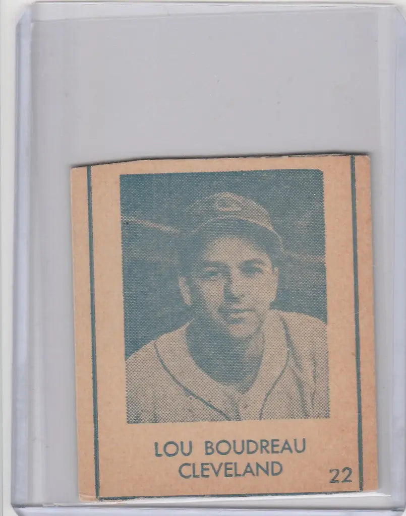 Vintage 1948 R346 Blue Tint #22 Lou Boudreau Cleveland Indians baseball card