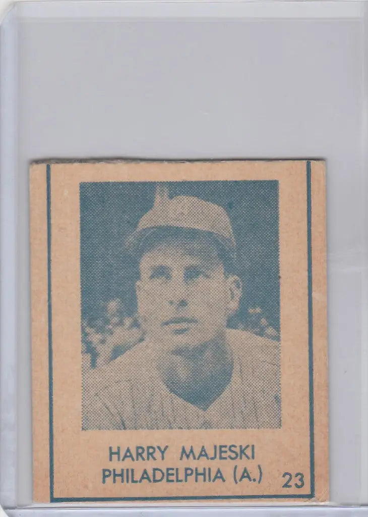 Vintage 1948 R346 Blue Tint card of Harry Majeski from the Philadelphia Athletics