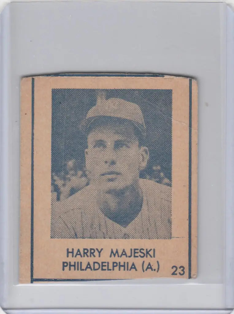 Vintage 1948 R346 Blue Tint #23 Harry Majeski Philadelphia Athletics baseball card