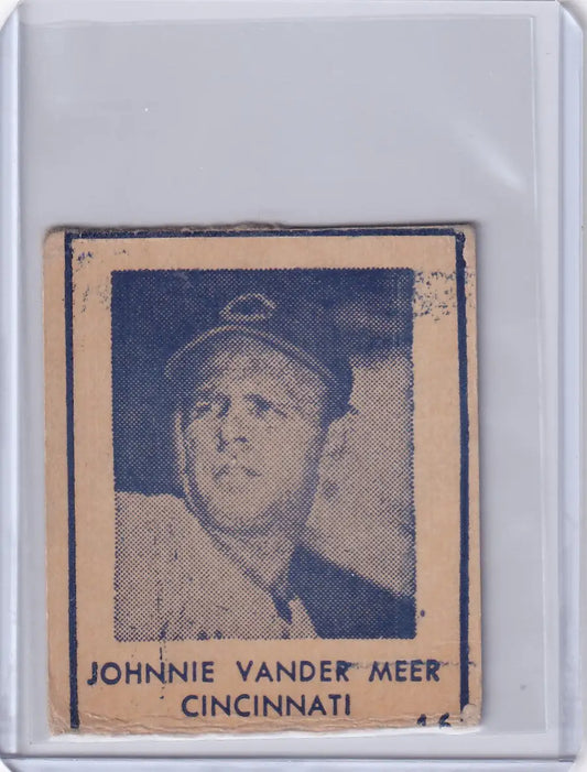 Vintage R346 Blue Tint card of Johnnie Vander Meer in protective case