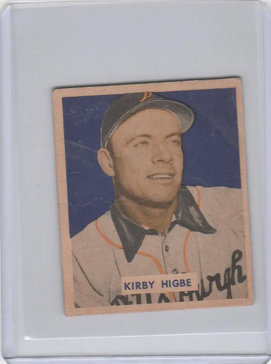 Vintage 1949 Bowman #215 Kirby Higbe Pittsburgh Pirates baseball card in light uniform