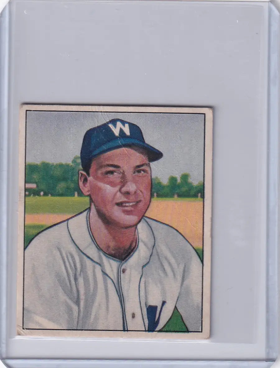 Baseball card of Clyde Vollmer in Washington Senators uniform from 1950 Bowman Baseball_RC